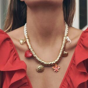 Zara- NWT- Charm Cord Necklace w Sea Charms